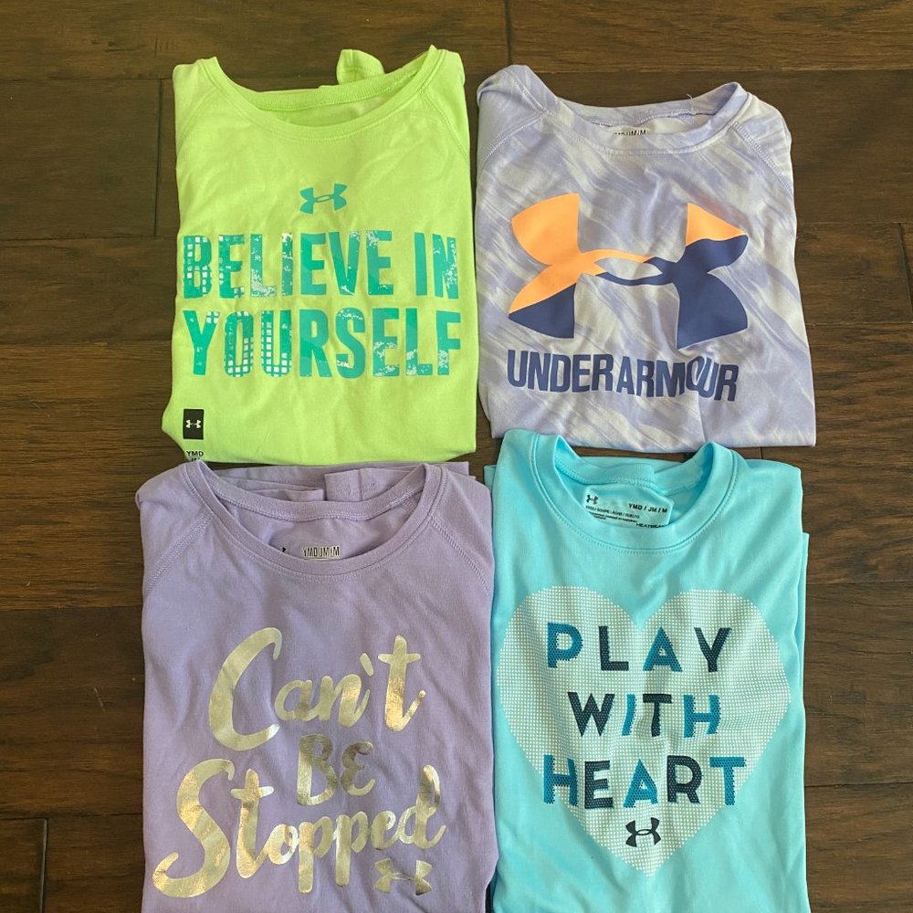 4 Girls' Under Armor Tshirts